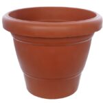 Garden Heavy Plastic Planter Pot / Gamla 8 inch (Brown, Pack of 1,Medium ) - Front View by Nari Haat, Indian ethnic w...