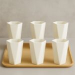 Hexagon Shape Plastic Drinking Glass Set (6 Pc) - Back View by Nari Haat, Indian ethnic wear, women clothing, designe...