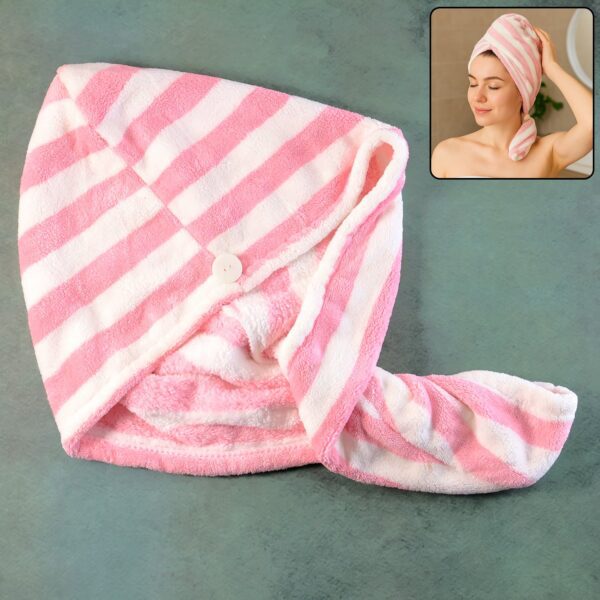 Hair Drying Magic Hair Cap Towel Wrap for Women (1 Pc) - Front View by Nari Haat, Indian ethnic wear, women clothing,...