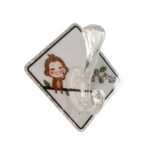 Cute Cartoon Print Transparent Wall Hook with Self-Adhesive Back (1 Pc) - Sleeve Design by Nari Haat, Indian ethnic w...