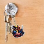 Cartoon Character Acrylic Keychain with Metal Clip - Closeup Embroidery by Nari Haat, Indian ethnic wear, women cloth...