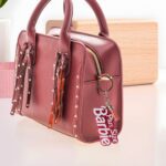 Text Keychain with Glitter Finish and Tassel Charm (1 Pc) - Closeup Embroidery by Nari Haat, Indian ethnic wear, wome...