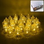 Flameless and Smokeless Decorative Candles LED Tea Light, Diwali (24 Pcs Set) - Front View by Nari Haat, Indian ethni...