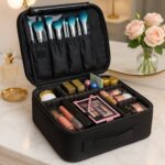 Black Premium LED Light Makeup Organizer Box (1 Pc) - Back View by Nari Haat, Indian ethnic wear, women clothing, des...