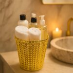 Luxury Golden Decorative Makeup Brush Holder Organizer (1 Pc) - Full Detail by Nari Haat, Indian ethnic wear, women c...