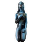 Elegant Resin Kneeling Woman Decorative Statue (1 Pc) - Sleeve Design by Nari Haat, Indian ethnic wear, women clothin...