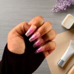 Reusable Press-On Artificial Nails with Adhesive Stickers fake nails (1 Pkt) - Closeup Embroidery by Nari Haat, India...