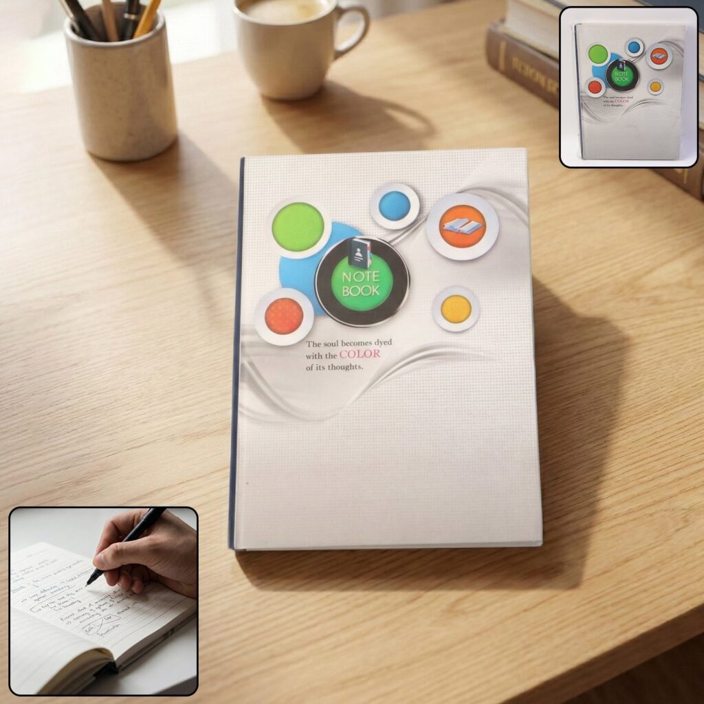 Hardbound Ruled Notebook (1 Pc / 100 Pages / 240x180mm) - Front View by Nari Haat, Indian ethnic wear, women clothing...