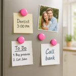 Round Fridge Magnets - (4 Pc / Set) - Closeup Embroidery by Nari Haat, Indian ethnic wear, women clothing, designer suit