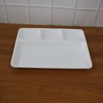 Plastic 4-Compartment Rectangular Meal Serving Tray / Plate (1 Pc / White) - Full Detail by Nari Haat, Indian ethnic ...