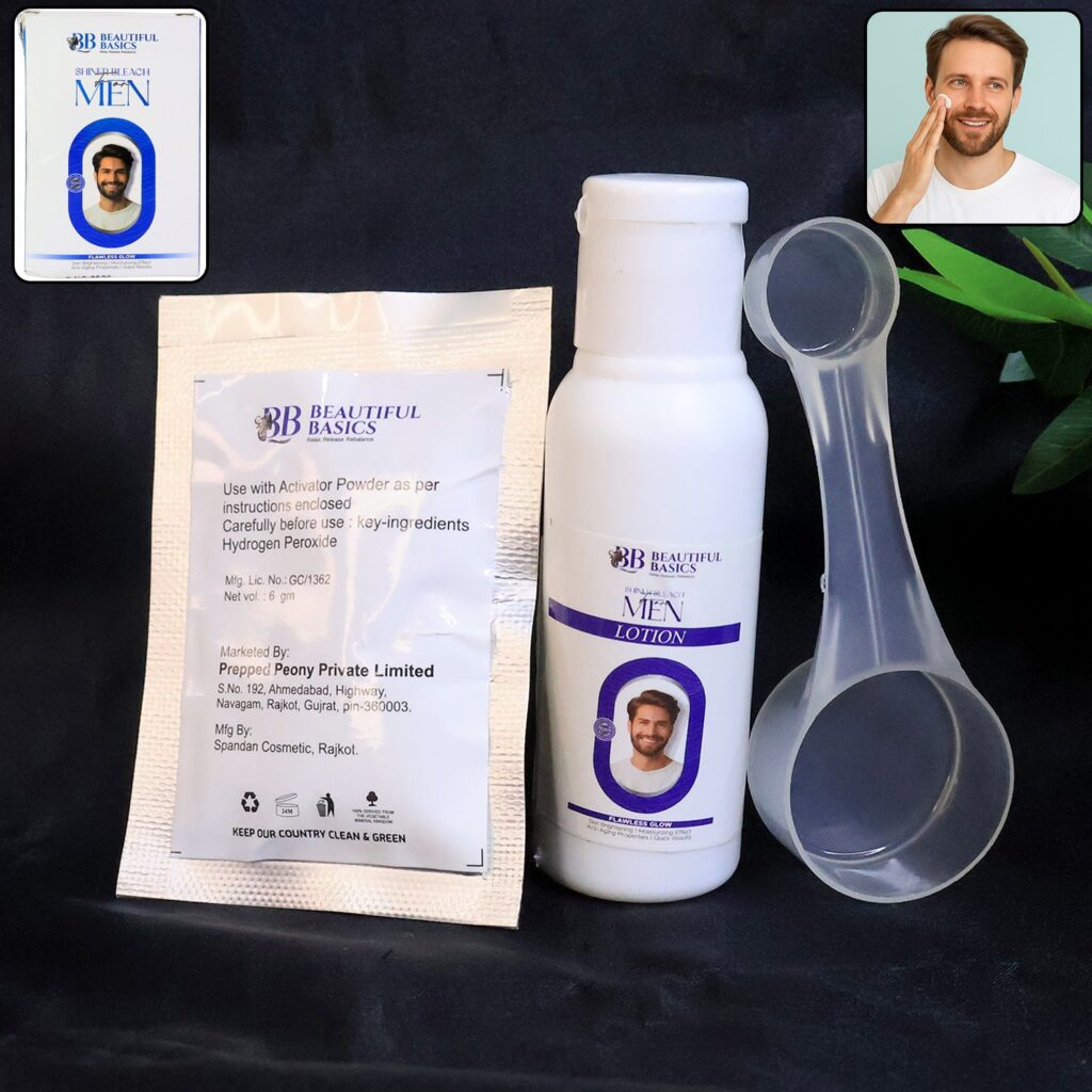 Beautiful Basics Men’s Simple Bleach Cream Kit (1 Set) - Front View by Nari Haat, Indian ethnic wear, women clothin...