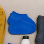 Blue Non-Slip Silicone Rain Anti skid Waterproof Fordable Boot Shoe Cover (1 Pair) - Neckline Detail by Nari Haat, In...