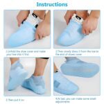 Blue Non-Slip Silicone Rain Anti skid Waterproof Fordable Boot Shoe Cover (1 Pair) - Closeup Embroidery by Nari Haat,...