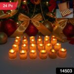 christmas Premium Glitter LED Tealight Candles (24 Pc Set) - With Dupatta by Nari Haat, Indian ethnic wear, women clo...