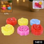 Rose Shaped Wax Candle Set (6 Pc) - With Dupatta by Nari Haat, Indian ethnic wear, women clothing, designer suit