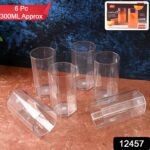 Apex Merino N’ Glass Unbreakable Plastic Drinking Glass Set (6Pc/300ml) Approx - With Dupatta by Nari Haat, Indian ...