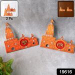 Shubh Labh Ram Temple / Mandir Design Decorative Wall Sticker (2 Pc) - With Dupatta by Nari Haat, Indian ethnic wear,...