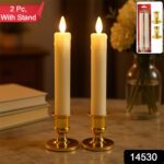 Set of 2 LED Flameless Taper Candles - With Dupatta by Nari Haat, Indian ethnic wear, women clothing, designer suit