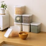 Transparent Square Plastic Food Storage Container Set (6 Pc) - Neckline Detail by Nari Haat, Indian ethnic wear, wome...