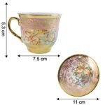 Premium Floral Porcelain Tea Cup and Saucer Set (12 Pc Set) - Full Detail by Nari Haat, Indian ethnic wear, women clo...