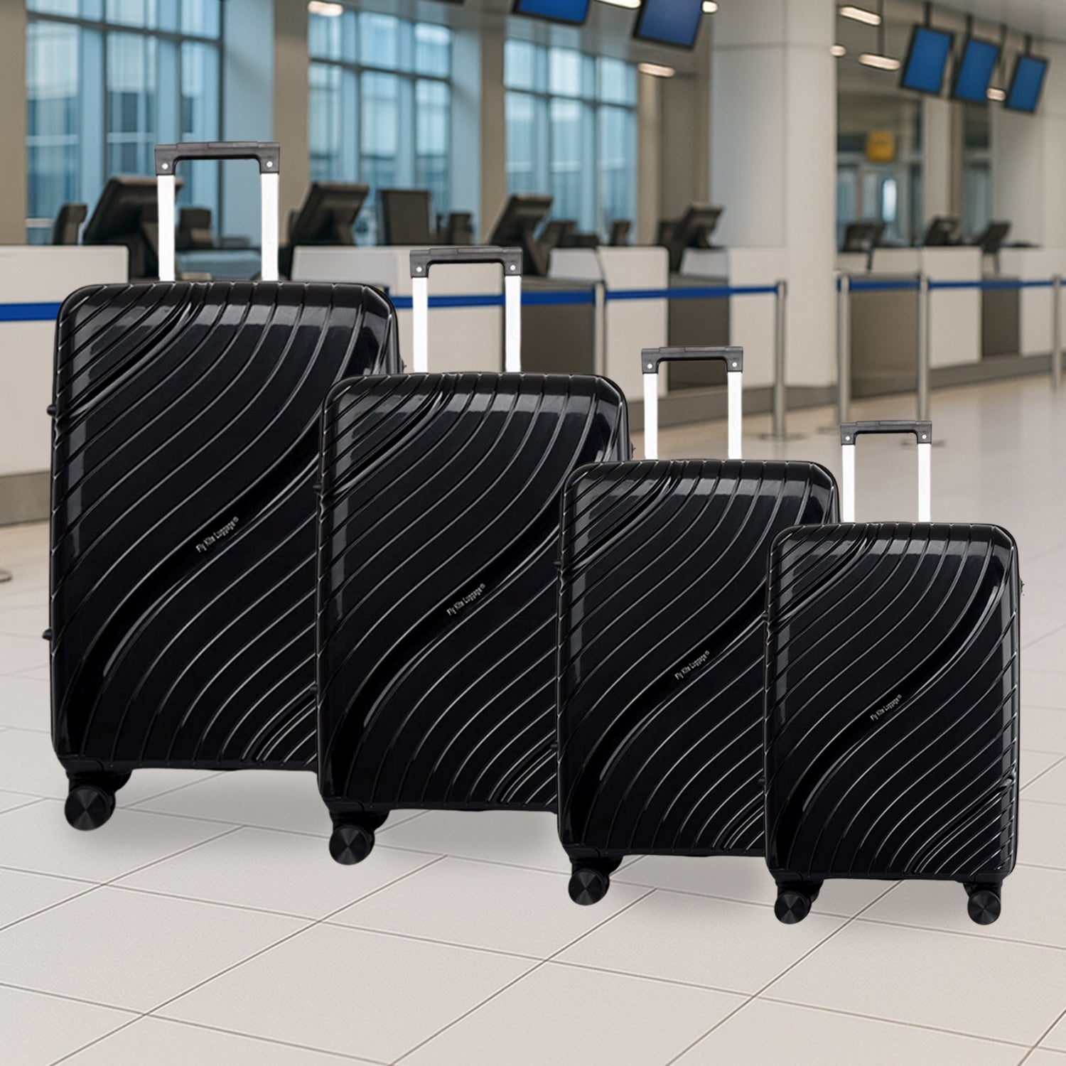 trolley-suitcase-01.jpg Big 4 in 1 Luggage with Wheels Travel suitcases Set (4 Pcs Set / Different Size) - Front View by Nari Haat, Indian et...