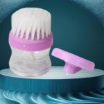 Plastic Wash Basin Brush Cleaner with Liquid Soap Dispenser (Multicolour) - Full Detail by Nari Haat, Indian ethnic w...