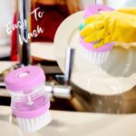 Plastic Wash Basin Brush Cleaner with Liquid Soap Dispenser (Multicolour) - Full Detail by Nari Haat, Indian ethnic w...