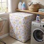 Waterproof & Dustproof Floral Washing Machine Cover (62×56×83 cm) - Neckline Detail by Nari Haat, Indian ethnic wea...