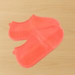 Orange Non-Slip Silicone Rain Reusable Anti skid Waterproof Fordable (1 Pair) - Neckline Detail by Nari Haat, Indian ...