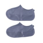 Grey Non-Slip Silicone Rain Reusable Anti skid Waterproof Fordable Boot (1 Pair) - Sleeve Design by Nari Haat, Indian...