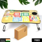 Ludo Design Foldable Study & Laptop Table for Children with Tablet Slot & Cup Holder - With Dupatta by Nari Haat, Ind...