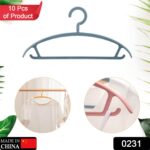 Plastic Clothes Hangers, Slim & Durable Space-Saving Hangers (10 Pack) - Image 2