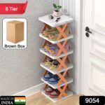 6 Layer Foldable Shoe Rack, Portable Storage Organizer for Home & Office - With Dupatta by Nari Haat, Indian ethnic w...
