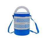 3 layer Adjustable Insulated Tiffin Set of 1, Blue 3 Containers Lunch Box - Sleeve Design by Nari Haat, Indian ethnic...