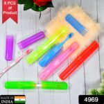 Plastic Toothbrush Covers - 6pc Anti-Bacterial Travel Protectors for Oral Care - With Dupatta by Nari Haat, Indian et...