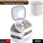 4 Layers Jewellery Box, 360 Degree Rotating Jewelry Box, - Image 2