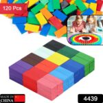120Pc Dominoes Blocks Set Multicolor Wooden Toy Building Indoor Game Toy. - Image 2