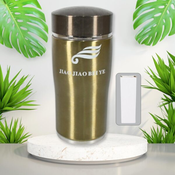Stainless Steel Leak-Proof Water Bottle for Office, Gym & Travel (300ML) - Front View by Nari Haat, Indian ethnic wea...