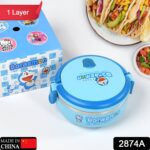 Single Layer Doraemon Steel Lunch Box – Premium Lunch Box for Office & School - With Dupatta by Nari Haat, Indian e...