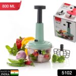 2-in-1 Push Chopper 800ml with Stainless Steel Blade for Quick Food Prep - With Dupatta by Nari Haat, Indian ethnic w...