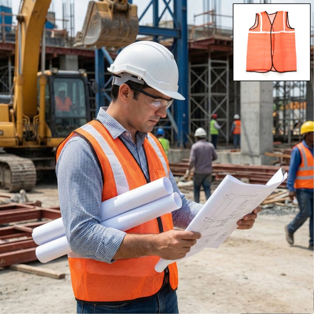 Orange Safety Jacket for Construction