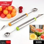 Multifunctional 2 1 Melon Baller - Stainless Steel Dig Scoop Fruit Carving Knife - Image 2