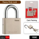 Heavy Steel Premium Square Padlock 70mm with 4 Keys  Hardened Shackle for Doors - With Dupatta by Nari Haat, Indian e...