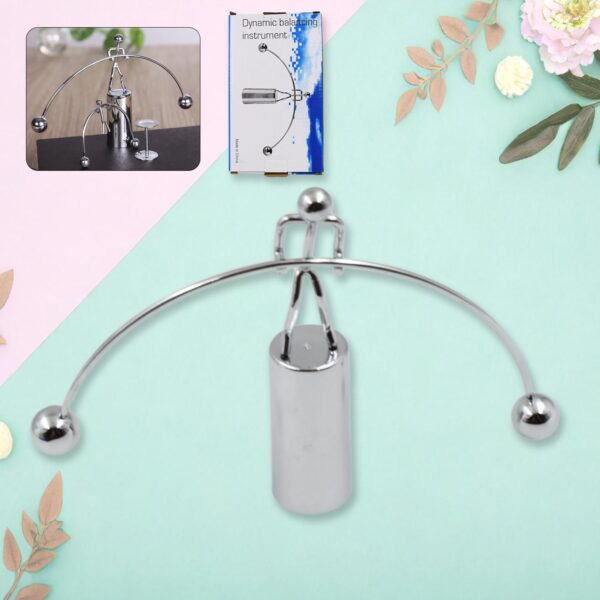 Mini Steel Balance Toy Newton Cradle Pendulum Desk Metal Decoration for Home Crafts - Front View by Nari Haat, Indian...