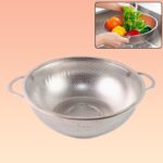 Stainless Steel Rice Vegetables Washing Bowl Strainer Collapsible Strainer. - Front View by Nari Haat, Indian ethnic ...