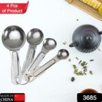Stainless Steel Measuring Spoons Set - 4pcs, Anti-Rust for Kitchen & Baking - Image 2