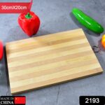 Natural Wood Chopping Board for Kitchen – Vegetables, Fruits & Cheese, BPA Free - With Dupatta by Nari Haat, Indian...