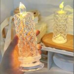 Rose Candles for Home Decoration, Crystal Candle Lights, Diwali - Front View by Nari Haat, Indian ethnic wear, women ...