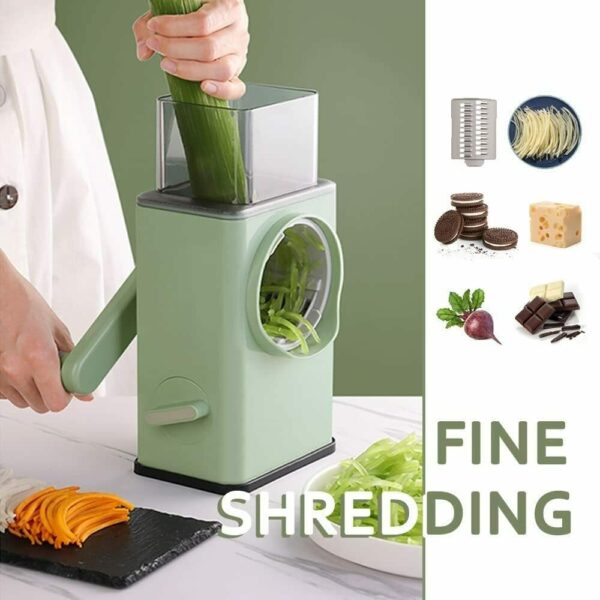 Vegetable Shredder Round Mandolin Slicer, Grater,  Salad Maker for Vegetable, Fruit - Front View by Nari Haat, Indian...