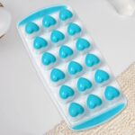 Easy Push -UP ice Tray, With Flexible Silicon Bottom, Heart Shape 18 Cube Trays - Back View by Nari Haat, Indian ethn...